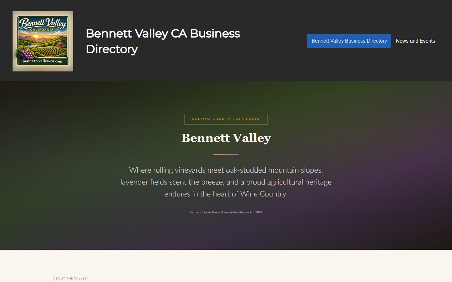 bennett-valley-ca.com directory website by TIV360