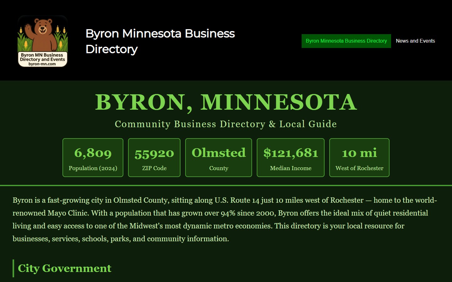 byron-mn.com directory website by TIV360