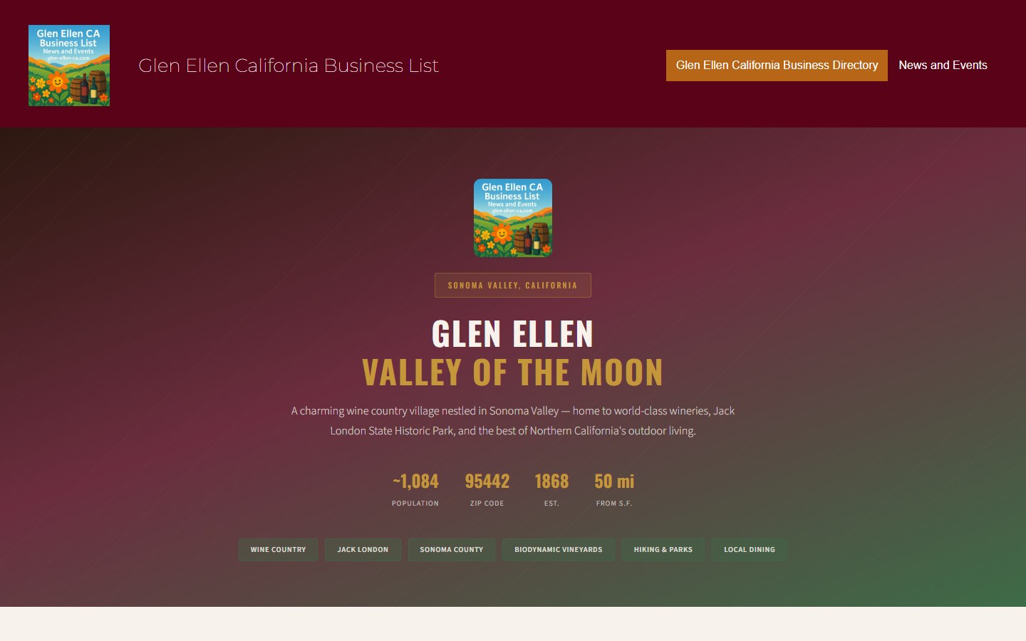 glen-ellen-ca.com directory website by TIV360