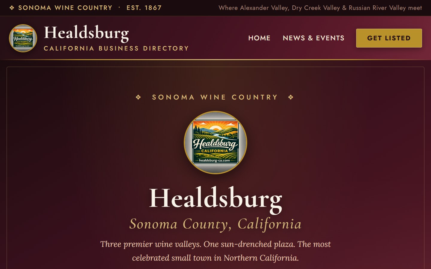 healdsburg-ca.com directory website by TIV360