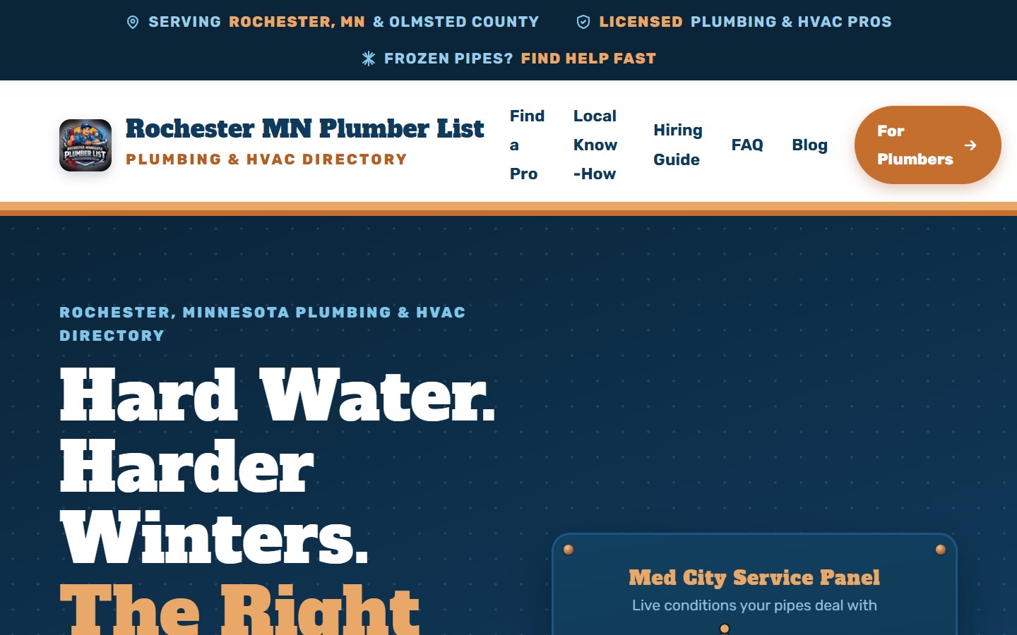 rochester-mn-plumber-list.com directory website by TIV360
