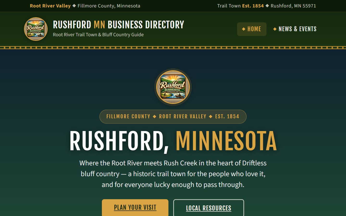 rushford-mn.com directory website by TIV360